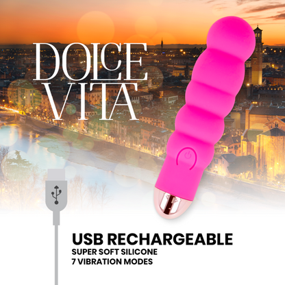 DOLCE VITA - RECHARGEABLE VIBRATOR SEI ROSA 7 SPEED