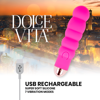 DOLCE VITA - VIBRATORE RICARICABILE SEI ROSA 7 VELOCITÀ - DOLCE VITA | Lingerie Harness Boutique