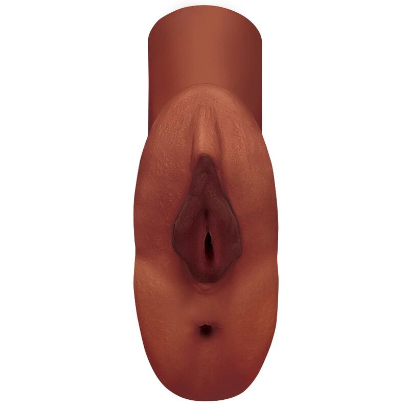 PDX PLUS - FIGA PERFETTA DOPPIO STROKER MASTURBATORE VAGINA E ANO MARRONE - PDX PLUS+ | Lingerie Harness Boutique