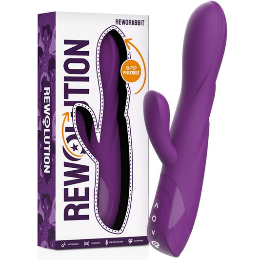 REWOLUTION - REWORABBIT VIBRATORE FLESSIBILE CON CONIGLIO - REWOLUTION | Lingerie Harness Boutique