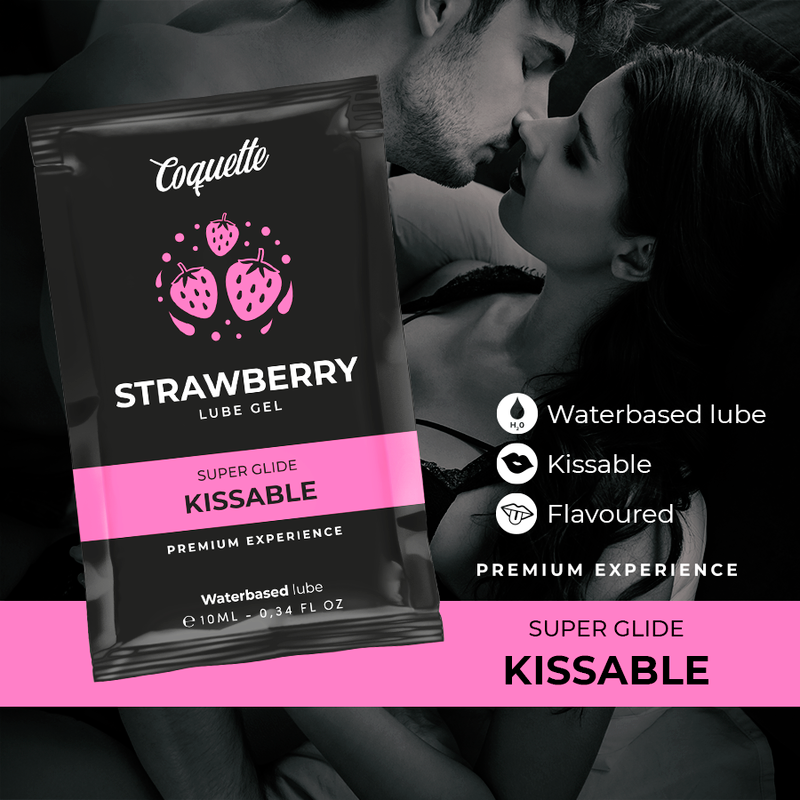 COQUETTE CHIC DESIRE - LUBRIFICANTE KISSABLE A BASE ACQUA DI FRAGOLA POCKET 10 ML - COQUETTE COSMETICS | Lingerie Harness Boutique