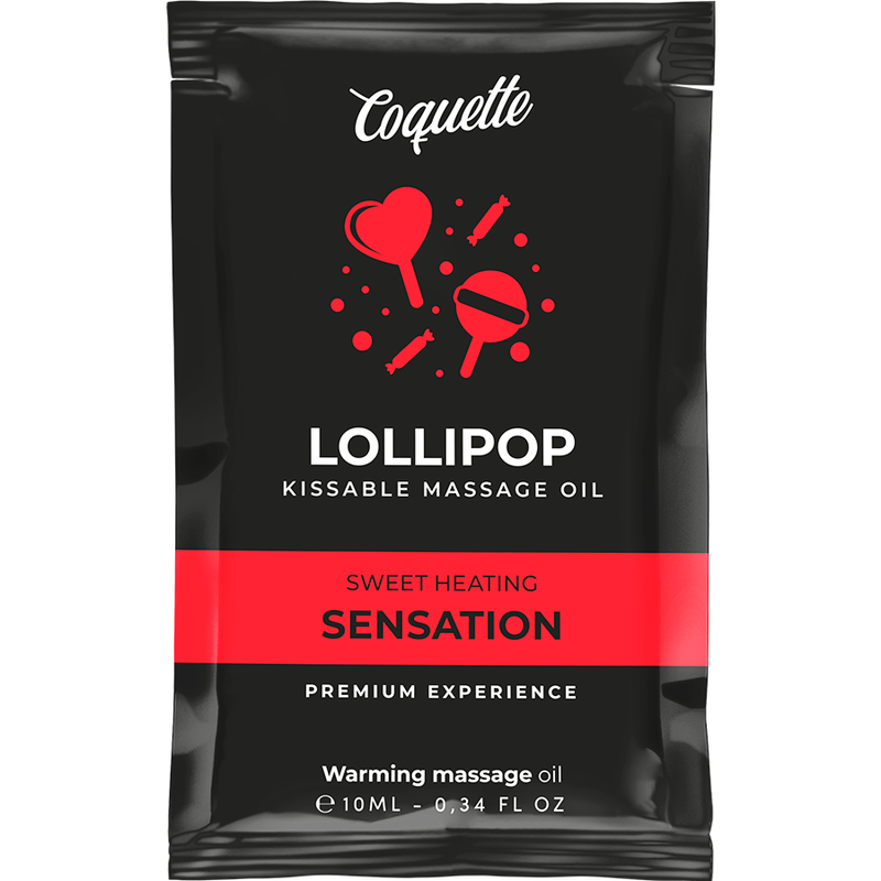 COQUETTE CHIC DESIRE - OLIO DA MASSAGGIO POCKET KISSABLE CON EFFETTO CALORE LOLLIPOP 10 ML - COQUETTE COSMETICS | Lingerie Harness Boutique