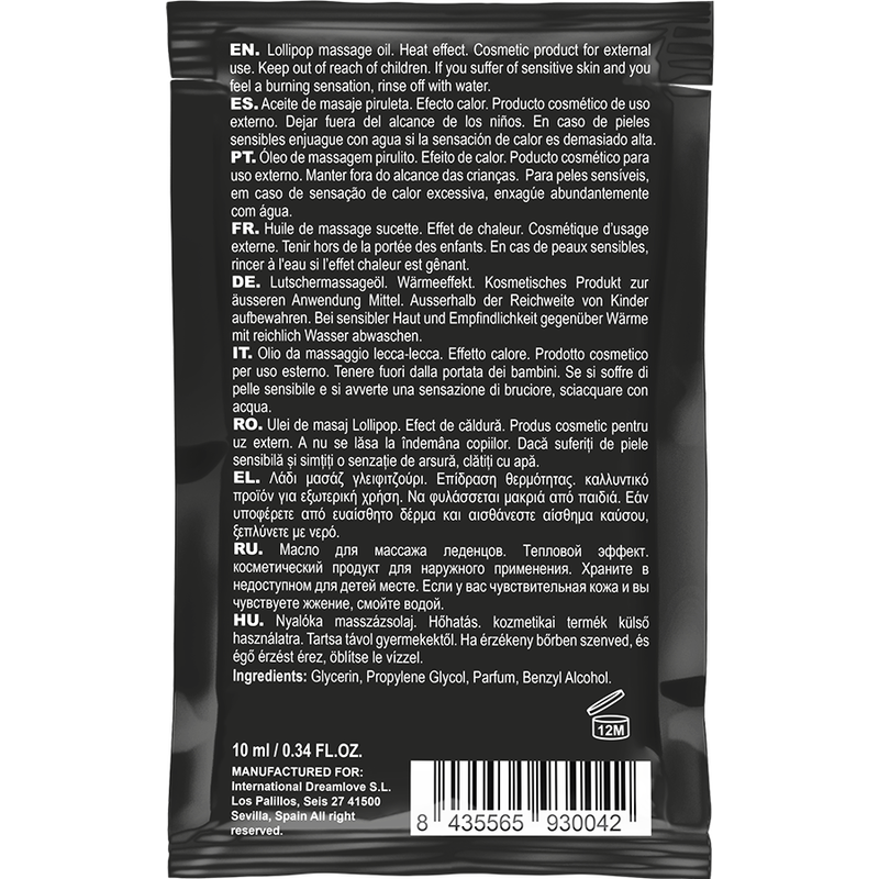 COQUETTE CHIC DESIRE - OLIO DA MASSAGGIO POCKET KISSABLE CON EFFETTO CALORE LOLLIPOP 10 ML - COQUETTE COSMETICS | Lingerie Harness Boutique