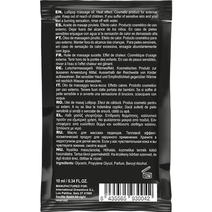 COQUETTE CHIC DESIRE - OLIO DA MASSAGGIO POCKET KISSABLE CON EFFETTO CALORE LOLLIPOP 10 ML - COQUETTE COSMETICS | Lingerie Harness Boutique