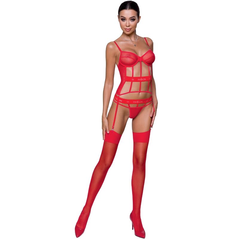 PASSION - CORSETTO KYOKA - ROSSO L/XL - PASSION WOMAN CORSETS | Lingerie Harness Boutique