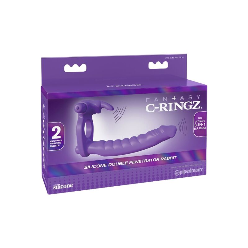 FANTASY C-RINGZ - SILICONE DOPPIO VIBRATORE CONIGLIO - FANTASY C-RINGZ | Lingerie Harness Boutique