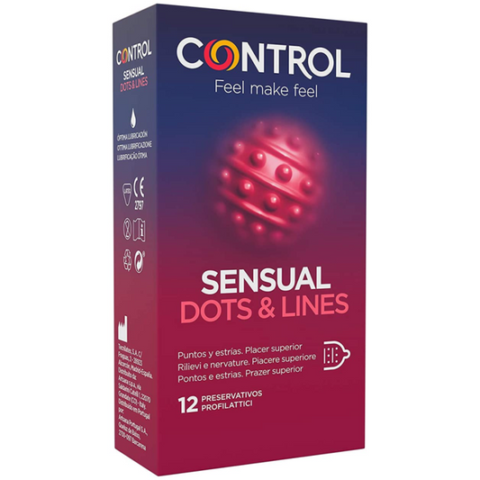 CONTROL - PUNTI E LINEE SENSUALI PUNTI E SMAGLIATURE 12 UNITÀ - CONTROL CONDOMS | Lingerie Harness Boutique