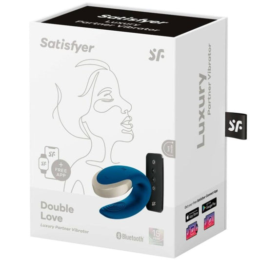 SATISFYER - VIBRATORE DOUBLE LOVE PARTNER DI LUSSO BLU - SATISFYER PARTNER | Lingerie Harness Boutique