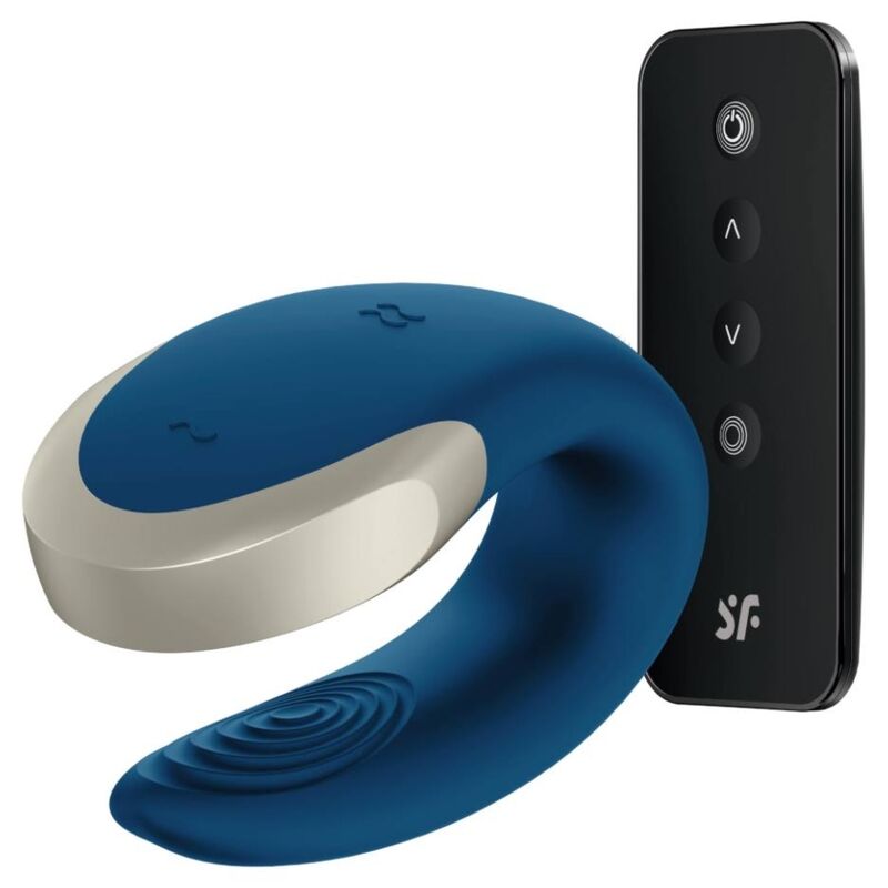 SATISFYER - VIBRATORE DOUBLE LOVE PARTNER DI LUSSO BLU - SATISFYER PARTNER | Lingerie Harness Boutique