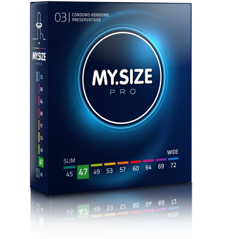 MY SIZE - PRO PRESERVATIVI 47 MM 3 UNIT - MY SIZE PRO | Lingerie Harness Boutique