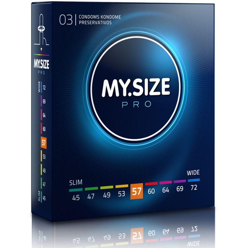 MY SIZE - PRO PRESERVATIVI 57 MM 3 UNIT - MY SIZE PRO | Lingerie Harness Boutique