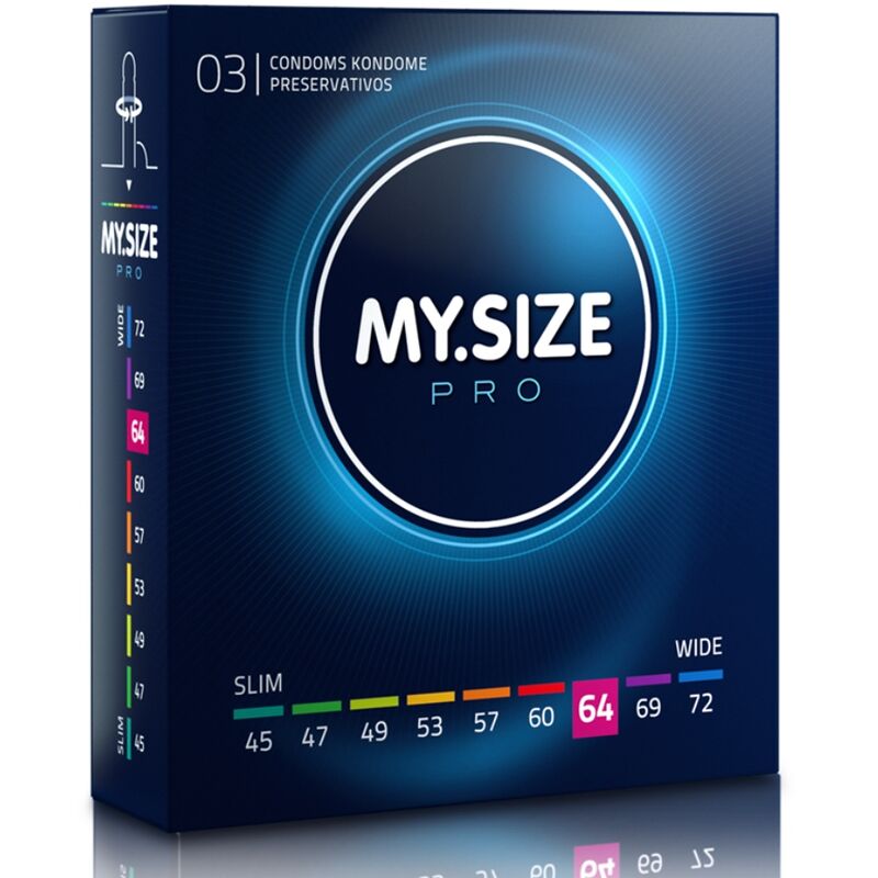 MY SIZE - PRO PRESERVATIVI 64 MM 3 UNIT - MY SIZE PRO | Lingerie Harness Boutique