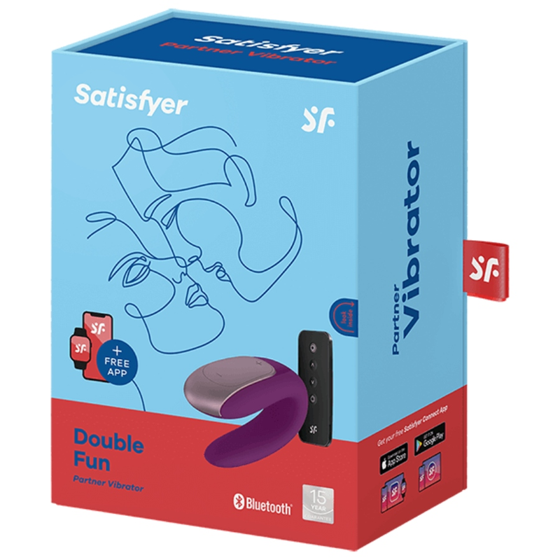 SATISFYER - VIBRATORE DOPPIO PARTNER DIVERTENTE VIOLA - SATISFYER CONNECT | Lingerie Harness Boutique