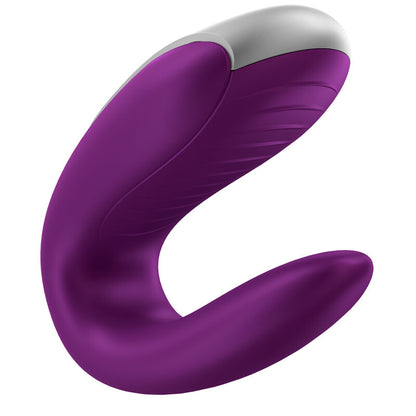 SATISFYER - VIBRATORE DOPPIO PARTNER DIVERTENTE VIOLA - SATISFYER CONNECT | Lingerie Harness Boutique