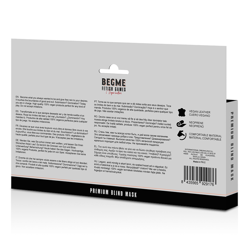 BEGME - BLACK EDITION PREMIUM MASCHERA DA CIECO - BEGME BLACK EDITION | Lingerie Harness Boutique