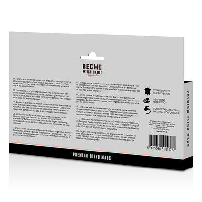 BEGME - BLACK EDITION PREMIUM MASCHERA DA CIECO - BEGME BLACK EDITION | Lingerie Harness Boutique