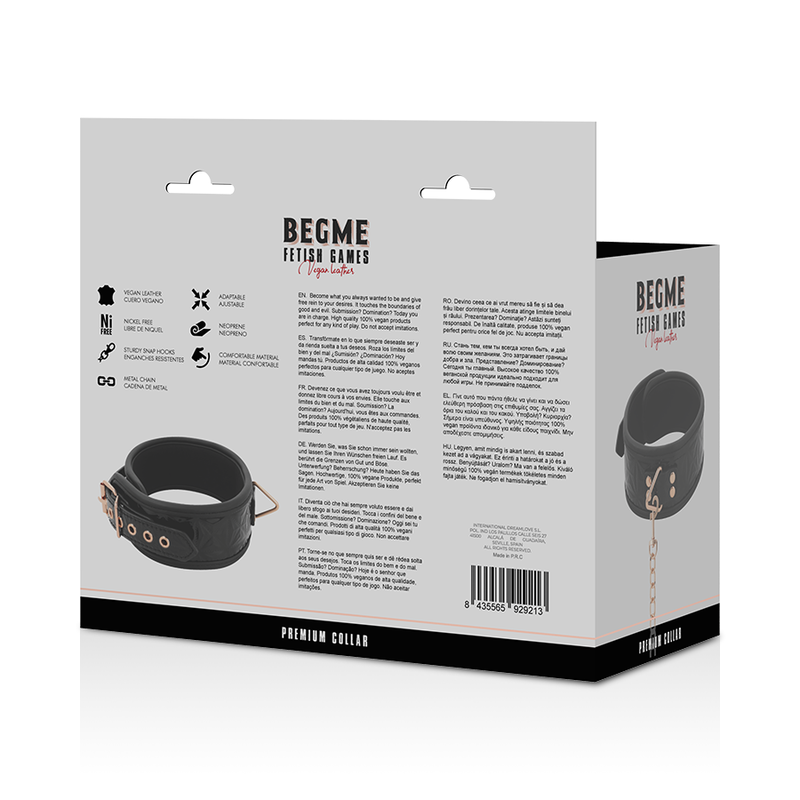 BEGME - BLACK EDITION PREMIUM COLLARE IN PELLE VEGANA - BEGME BLACK EDITION | Lingerie Harness Boutique