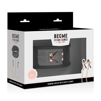 BEGME - BLACK EDITION COLLAR WITH NIPPLE CLAMPS