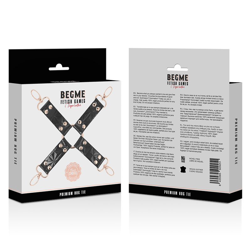 BEGME - BLACK EDITION HOG TIE IN PELLE VEGAN - BEGME BLACK EDITION | Lingerie Harness Boutique