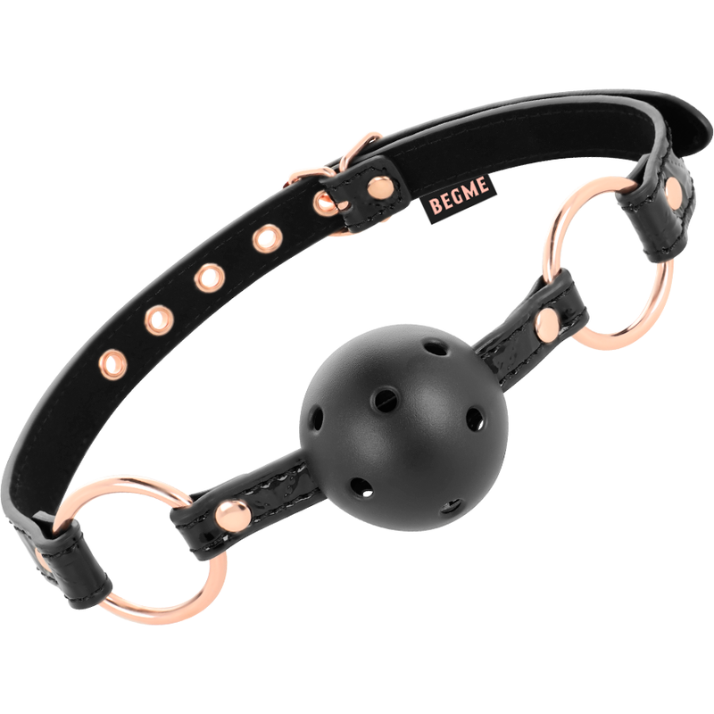 BEGME - BLACK EDITION BALL GAG VEGAN IN PELLE - BEGME BLACK EDITION | Lingerie Harness Boutique