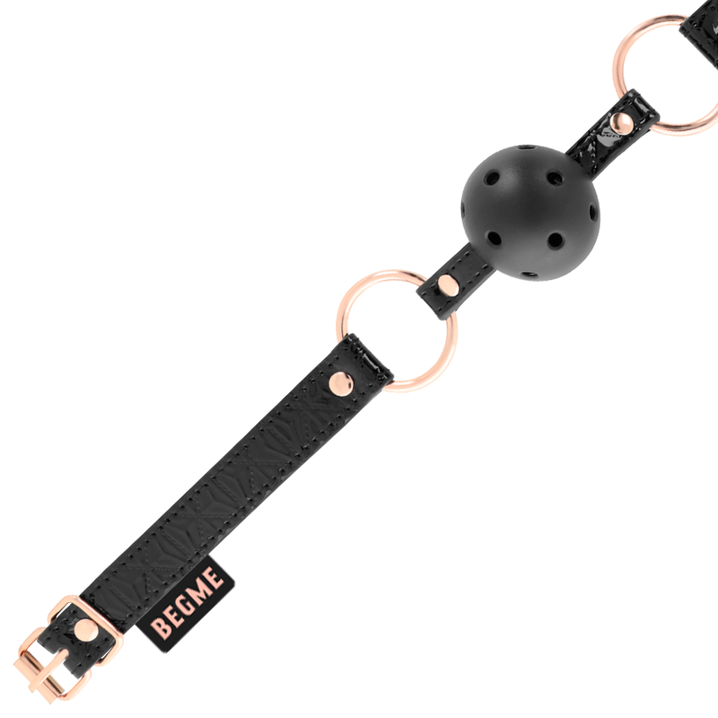 BEGME - BLACK EDITION BALL GAG VEGAN IN PELLE - BEGME BLACK EDITION | Lingerie Harness Boutique