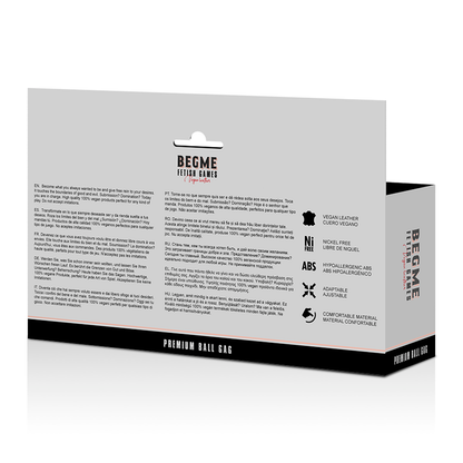 BEGME - BLACK EDITION BALL GAG VEGAN IN PELLE - BEGME BLACK EDITION | Lingerie Harness Boutique