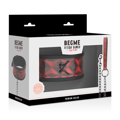 BEGME - COLLARE IN PELLE VEGANA PREMIUM RED EDITION CON FODERA IN NEOPRENE