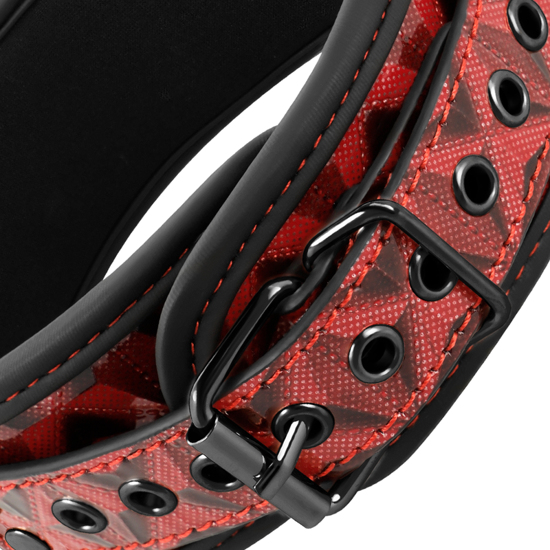 BEGME - COLLETTO RED EDITION CON MORSETTI PER CAPEZZOLI CON FODERA IN NEOPRENE - BEGME RED EDITION | Lingerie Harness Boutique
