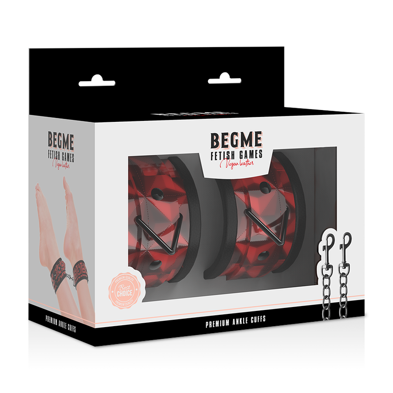 BEGME - POLSINI ALLA CAVIGLIA PREMIUM RED EDITION CON FODERA IN NEOPRENE - BEGME RED EDITION | Lingerie Harness Boutique