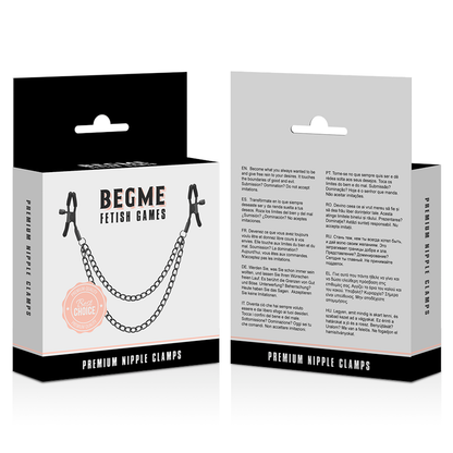 BEGME - CLIP PER CAPEZZOLI RED EDITION CON CATENA - BEGME RED EDITION | Lingerie Harness Boutique