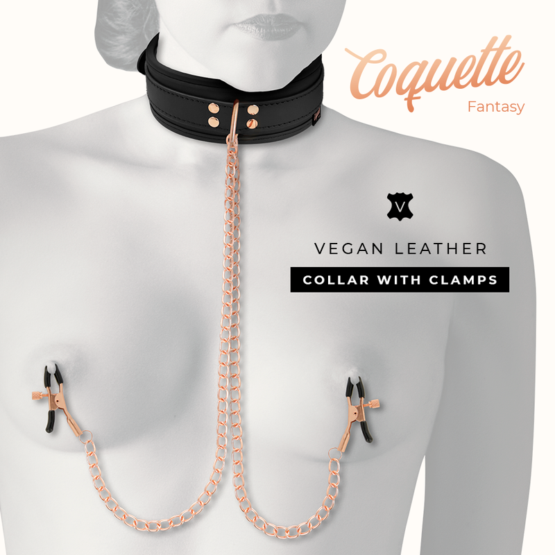 COQUETTE CHIC DESIRE - COLLANA CON PINZA PER CAPEZZOLI FANTASIA CON FODERA IN NEOPRENE - COQUETTE FANTASY | Lingerie Harness Boutique
