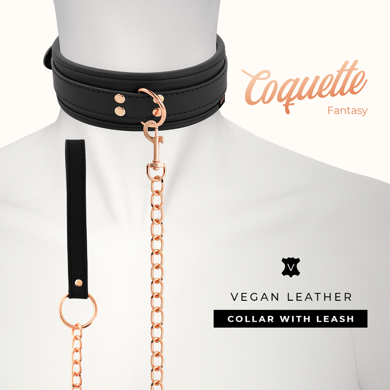 COQUETTE CHIC DESIRE - COLLANA IN PELLE FANTASIA VEGANA CON CINTURINO E FODERA IN NEOPRENE - COQUETTE FANTASY | Lingerie Harness Boutique