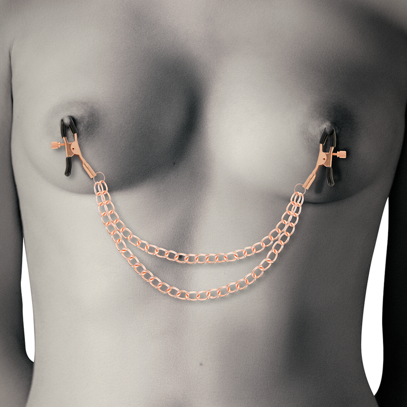 COQUETTE CHIC DESIRE - CLIPS PER CAPEZZOLI IN METALLO FANTASIA CON CATENA - COQUETTE FANTASY | Lingerie Harness Boutique