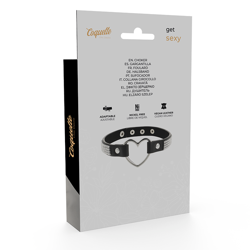 COQUETTE CHIC DESIRE - GIROCOLLO IN PELLE VEGANA CON CUORE - COQUETTE ACCESSORIES | Lingerie Harness Boutique