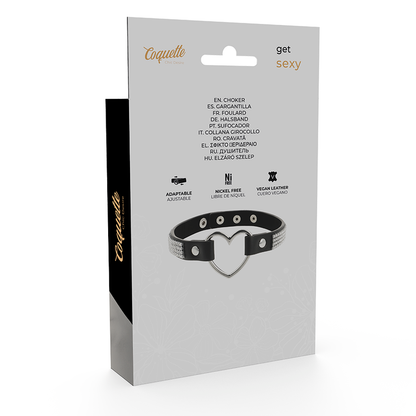 COQUETTE CHIC DESIRE - GIROCOLLO IN PELLE VEGANA CON CUORE - COQUETTE ACCESSORIES | Lingerie Harness Boutique