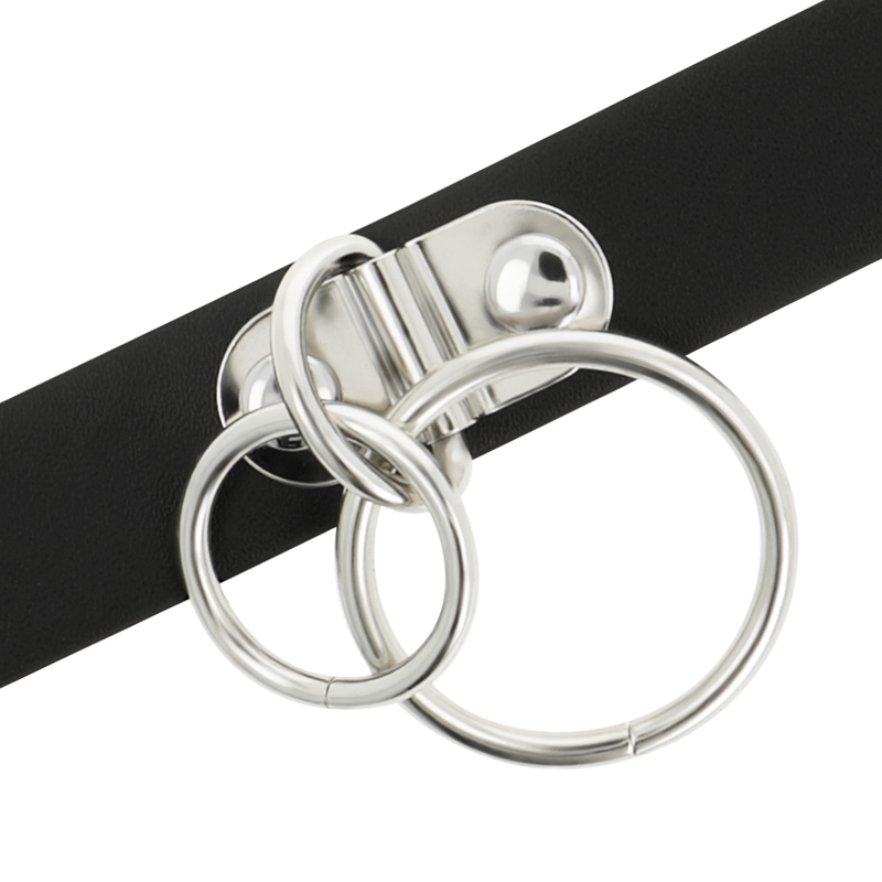 COQUETTE CHIC DESIRE - VEGAN LEATHER CHOKER WITH DOUBLE RING