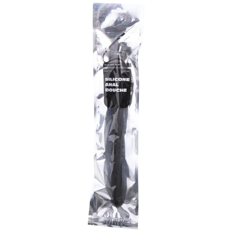 ALL BLACK - DOCCIA ANALE IN SILICONE SISTEMA STOPPER 27 CM - ALL BLACK | Lingerie Harness Boutique