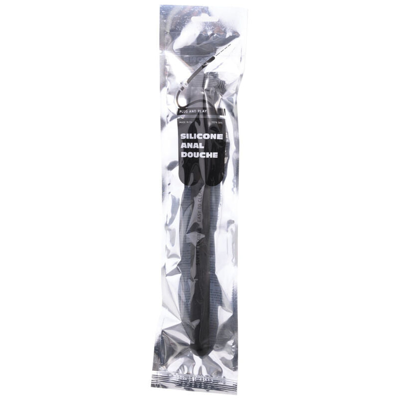 ALL BLACK - DOCCIA ANALE CON PERLINE IN SILICONE 27 CM - ALL BLACK | Lingerie Harness Boutique