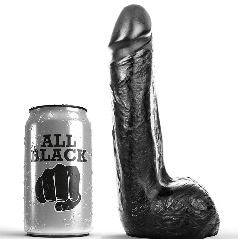 ALL BLACK - DILDO REALISTICO NERO MORBIDO 20 CM - ALL BLACK | Lingerie Harness Boutique