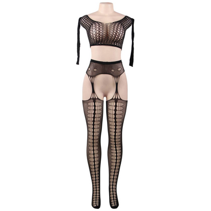 QUEEN LINGERIE - LONG SLEEVE BODYSTOCKING TOP S/L