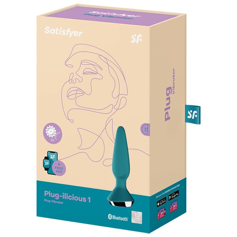 SATISFYER - PLUG ILICIOUS 1 PLUG VIBRATORE VERDE - SATISFYER CONNECT | Lingerie Harness Boutique