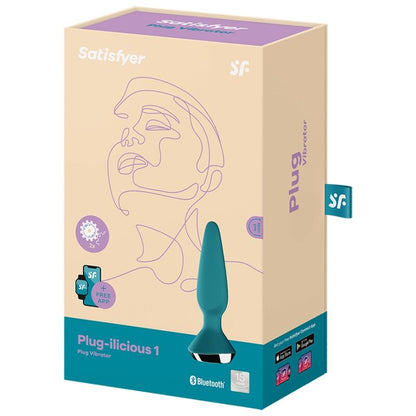 SATISFYER - PLUG ILICIOUS 1 PLUG VIBRATORE VERDE - SATISFYER CONNECT | Lingerie Harness Boutique