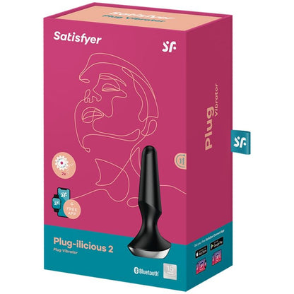SATISFYER - PLUG ILICIOUS 2 PLUG VIBRATORE NERO - SATISFYER CONNECT | Lingerie Harness Boutique