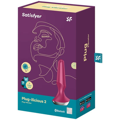 SATISFYER - PLUG ILICIOUS 2 PLUG VIBRATORE BERRY - SATISFYER CONNECT | Lingerie Harness Boutique