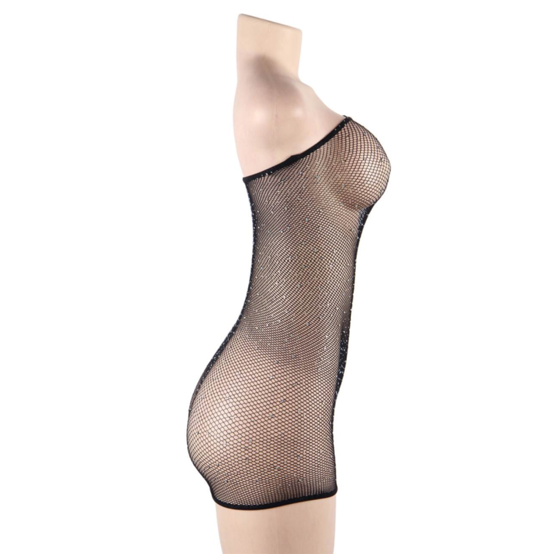 QUEEN LINGERIE - DIAMOND NET BODYSUIT S/L