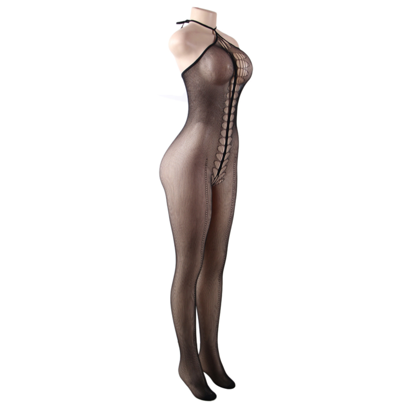 QUEEN LINGERIE - BODYSTOCKING WITH WATER NECK S/L