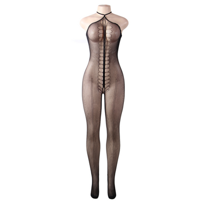 QUEEN LINGERIE - BODYSTOCKING WITH WATER NECK S/L