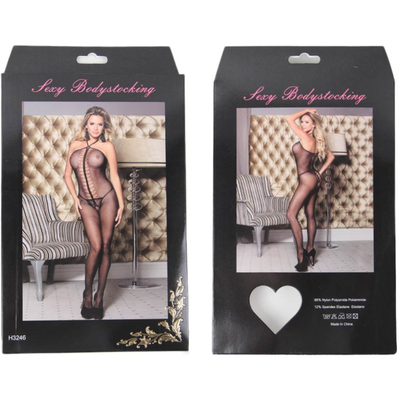 QUEEN LINGERIE - BODYSTOCKING WITH WATER NECK S/L