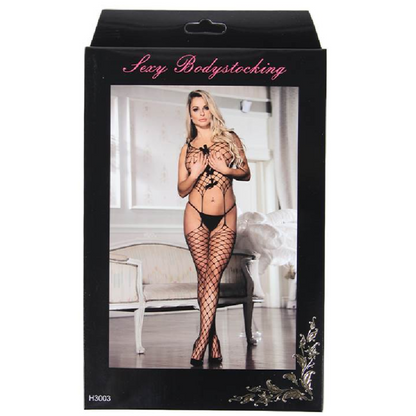 QUEEN LINGERIE - NETWORK BODYSTOCKING WITH STRAPS S/L