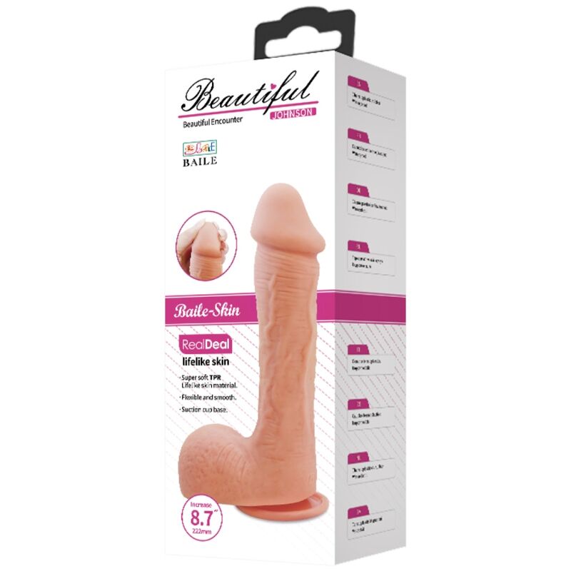 BAILE - DILDO REALISTICO IN PELLE JOHNSON 22 CM - BAILE DILDOS | Lingerie Harness Boutique
